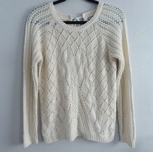 EYESHADOW Knit Sweater Keyhole Tie Back Enclosure
